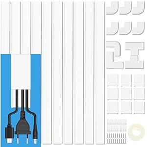 Cord Cover Raceway Kit – 157″ Paintable Cable Concealer, Wire Hider for TV Wall Mounting and Wire Management