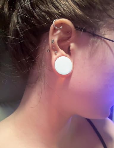 Pexveiuu 00G Acrylic Gauges for Ear Tunnels Plugs Earrings Silicone Clear Black White Gauges Tunnel Earring 00 Gauge Plastic Ear Gauges Stretching Kit Piercing Jewelry Women Men 10mm