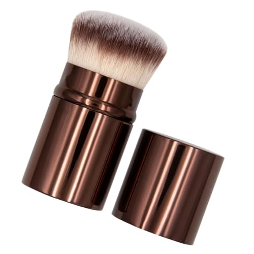 Portable Retractable Face Cosmetic Brush With Lid Soft Dense Bristles for Elegant Makeup Application