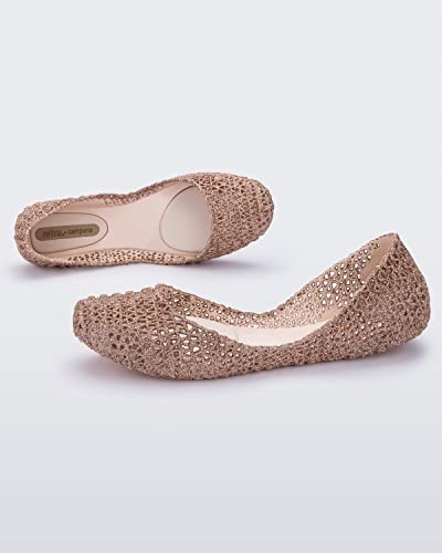 Image of Melissa Campana Papel Flats for Women - Comfortable, Stylish & Flexible Slide-On Closed-Toe Jelly Flat Shoes with Hollow Interwoven Cut Out Design