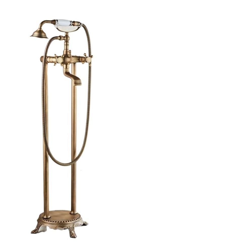Blyqxs One Color Bathroom Floor Mounted Free Standing Bathtub Faucet Shower Set