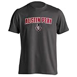 Sport Your Gear Officially Licensed Austin Peay Governors Classic Arch Mascot Basic Collegiate Logo T-Shirt (Charcoal, XX-Large)