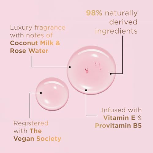 Baylis & Harding Kindness + Plant Collagen, Rose Water & Coconut Milk Fragrance, 500 ml Cleanse & Rejuvenate Body Wash (Pack of 3) - Vegan Friendly - Image 4