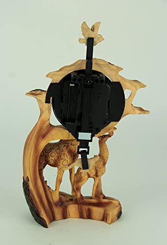 Everspring Giraffe Family On Safari Carved Wood Look Clock Figurine #TOP2