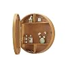 SHTFFW Ronde spiegelkast massief houten badkamer spiegelkast badkamer aan de muur gemonteerde kast met plank (niet…