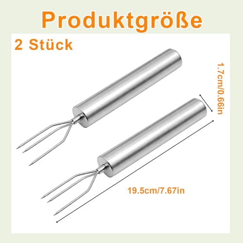 Ebksqs Edelstahl-Gabel Set - Vielseitige Pellkartoffelgabel & Maiskolben Spieße Für Grillen, Fondue & Obst (2 Stück)