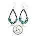 $80Tag Silver Hooks Certified Navajo Native Turquoise Hoop Dangle Earrings 18082 Made By Loma Siiva