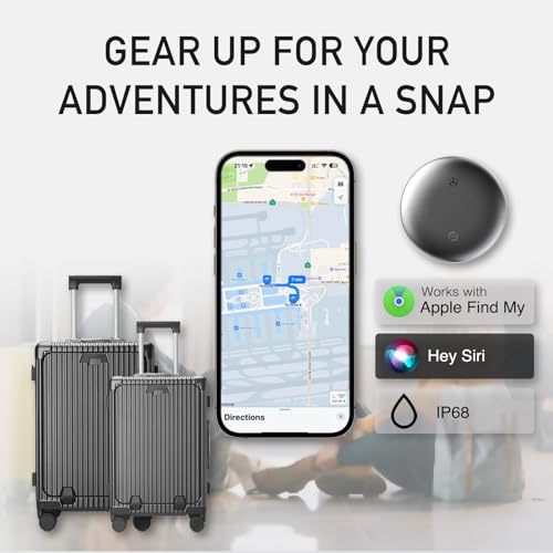 Image of 2-Pack Air Tracker Tags, [Apple MFi Certified] Works with Apple Find My (iOS Only) for Worldwide Tracking, Bluetooth Locator with Replaceable Battery for Keys, Pets, Cars, Luggage, Backpacks