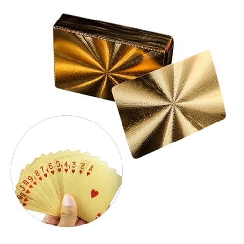 BESTonZON wasserdichte Goldfolie Pokerkarten Aus Langlebigem Kunststoff Kreative Colorierung Hervorragendes Spielgefühl Für Familie Bar Und Büro Glänzende Unterhaltungsspielzeuge – Bild 5