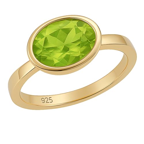 Bague péridot en argent plaqué or, le cadeau idéal pour marquer un moment