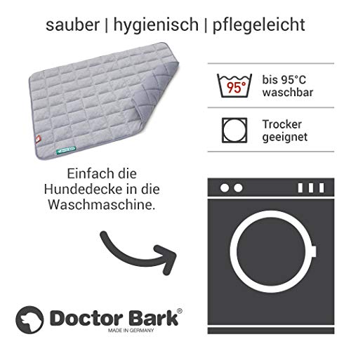 Doctor Bark Hundedecke Fleece Wendedecke - Flauschige, robuste Hundematte für große Hunde. waschbar bis 95°C - hochwertige Indoor/Outdoor Liegedecke (XL - 120x100 cm, Hellgrau/Hellgrau)