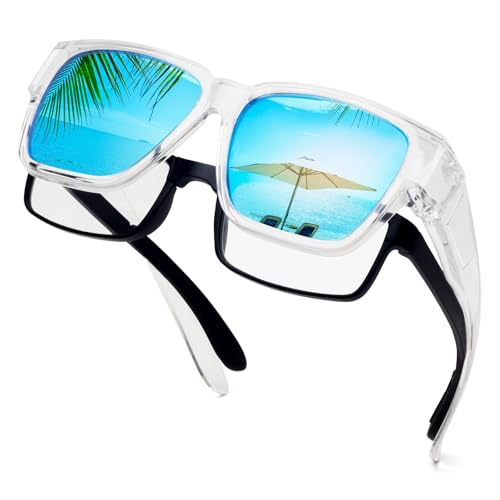 Image of Face Shadow Over Glasses Sunglasses for Men | Polarized Lightweight UV400 Unisex Fit Over Glasses