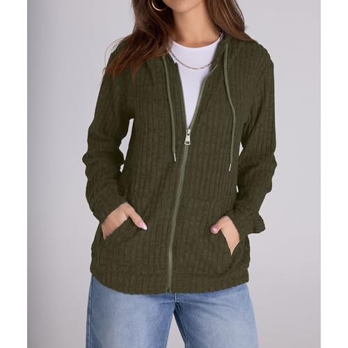 Image of Witsmile Zip Up Hoodie Women Oversized Sweatshirt Long Sleeve 2026 Fall Outfit Lightweight Jackets Workout Clothes