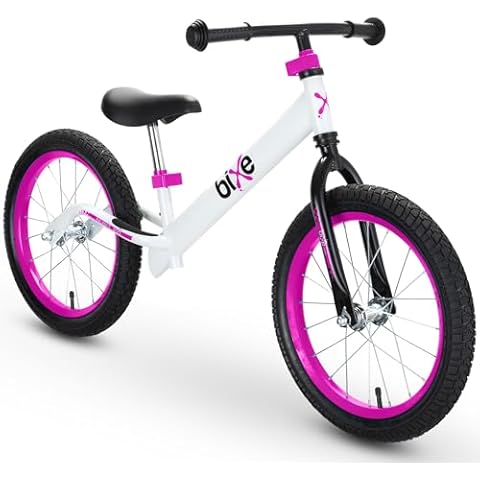 Bixe Balance Bike - 16" (40.6 cm) Big Kids' Training Bikes - Kids Balance Bike Designed for Children Ages 4 to 9 - No Pedal Push Bicycle for Boys or Girls - Pink Cover