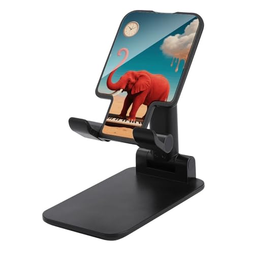 Support téléphone portable pliable éléphant rouge antidérapant