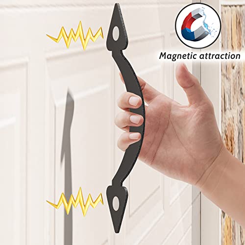 SANKEYTEW Garage Door Magnetic Decorative Hardware Kit, 8 Hinges 4 Handles Door Carriage Accents for 2 Car Garage, Strong Magnets, Color Black - Thumbnail 5