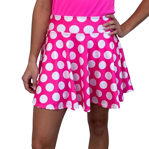 Pink & White Polka Dot Minnie Skater Skirt - Made in USA