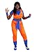 Dragon Ball Z Female Goku Cosplay Costume Orange Anime Outfit with Draped Shirt, Vest, and Pants Medium