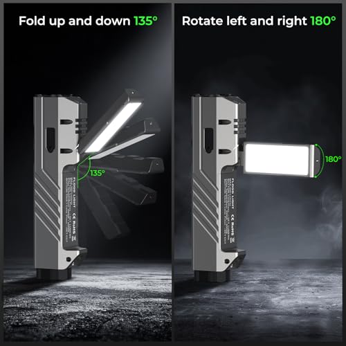 Image of Wurkkos HD05 Flat EDC Flashlight, 3100 Lumens 4-in-1 LED Rechargeable Flashlight with UV, Red Light & Foldable Rotatable Side Light, USB-C High Lumens Flashlights, IPX6 for Camping,Outdoor,Work