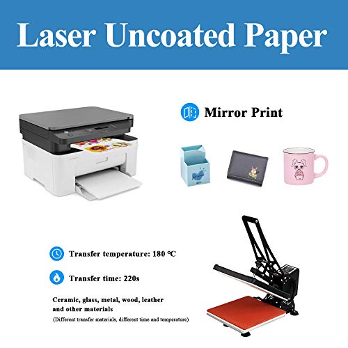 Stampcolour 50 folhas de papéis de transferência a laser não revestidos para caneta impressa com imp