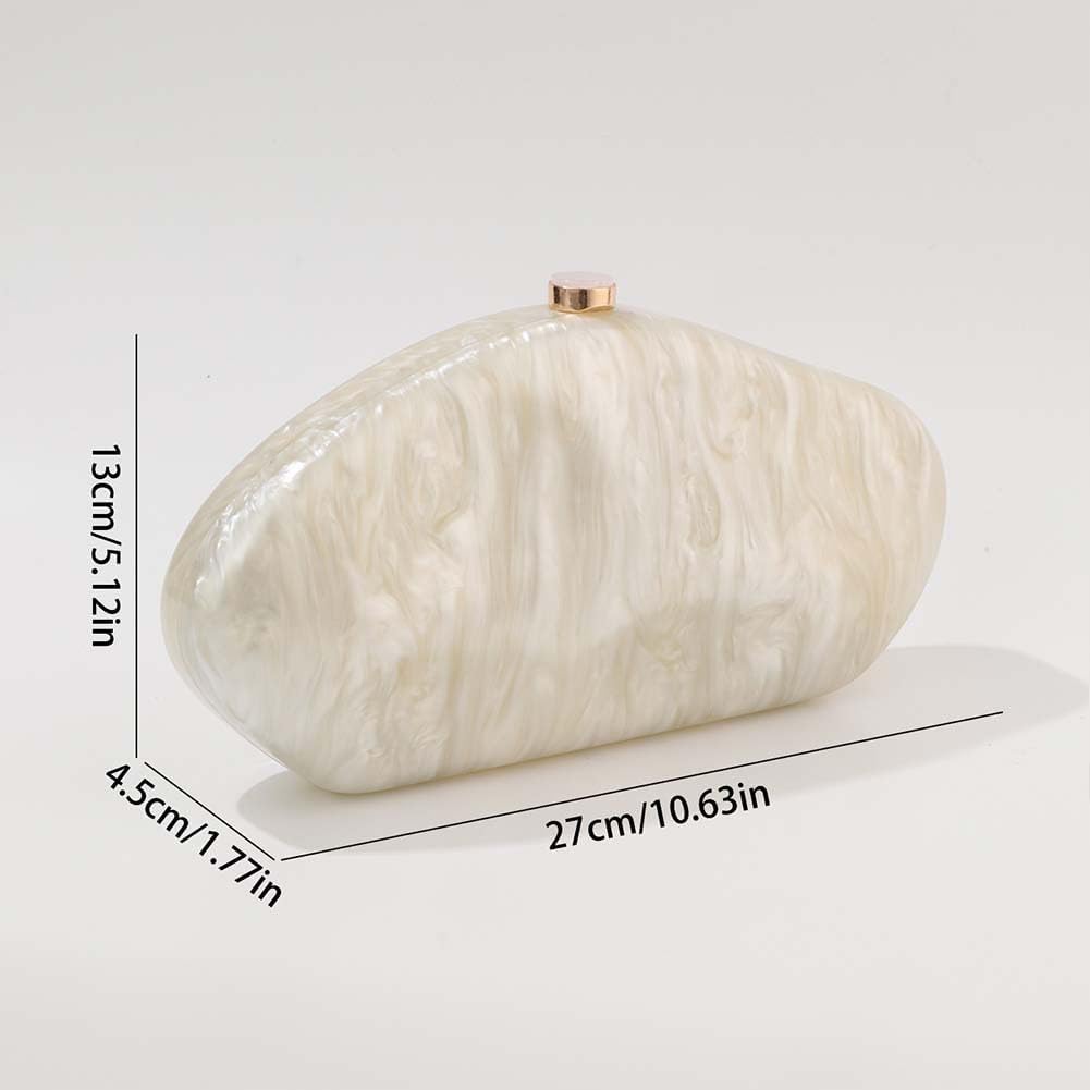 Acrylic Shell Clutch Purse for Women Metallic Evening Bag Large Designer Acrylic Handbag for Wedding Party Prom