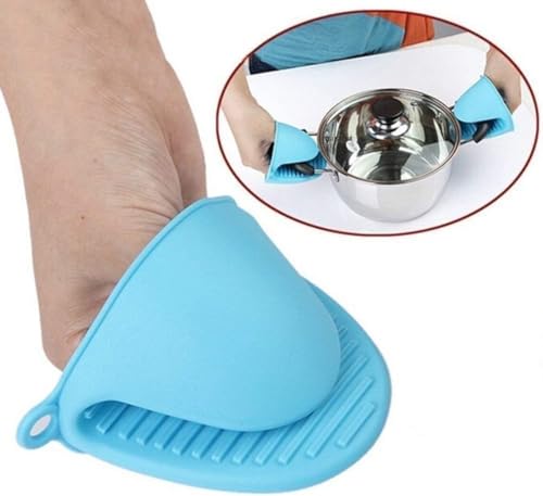 Image of 1Pair Thick Silicone Oven Mitts Heat Resistant Pot Holder, Mini Rubber Oven Glove Mittens Grip Kitchen Gloves, Rubber Pot Holder for Air Fryer, Hot Pans & Baking