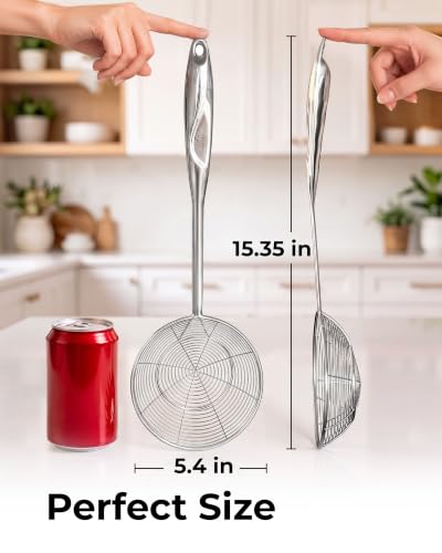Image of Zulay Kitchen Stainless Steel Skimmer Strainer Ladle