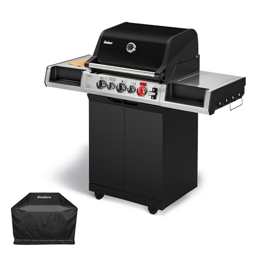 Enders® Gasgrill UNIQ 3 IK CRUSTER®, 3-Edelstahlbrenner inkl. Premium Wetterschutzhülle, mehrstufige Drehregler, 800°C TURBO ZONE™, SWITCH GRID™, HEAT RANGE™, SIMPLE CLEAN™, doppelwandige Garhaube