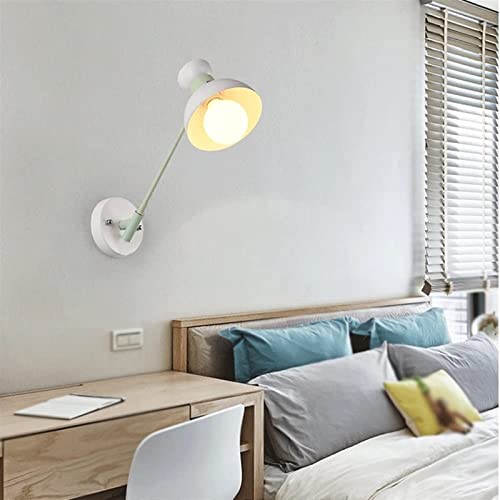 Aplique de pared ajustable LED redondo y lámpara de lectura para dormitorio 2