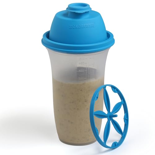SIGNORA WARE Shaker Protéiné de 500ml, pour Boisson Protéinée, Compléments Alimentaires En Poudre, Protéines de Musculation, Vinaigrettes, Gourdes de...