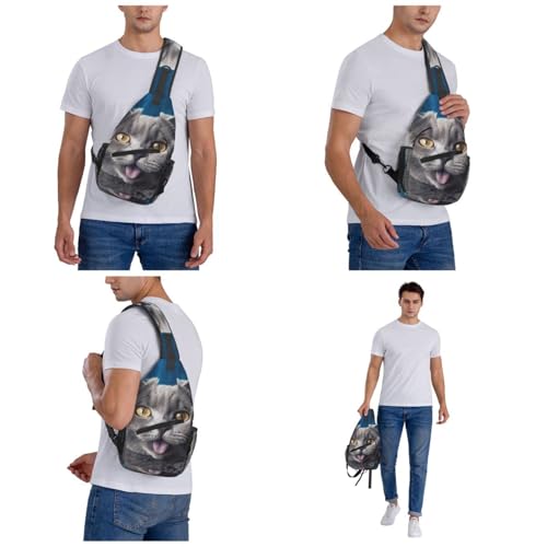 Mochila tipo bandolera negra para senderismo unisex miniatura 7