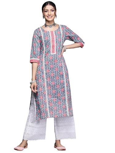 Image of Libas Printed Cotton Straight Kurta