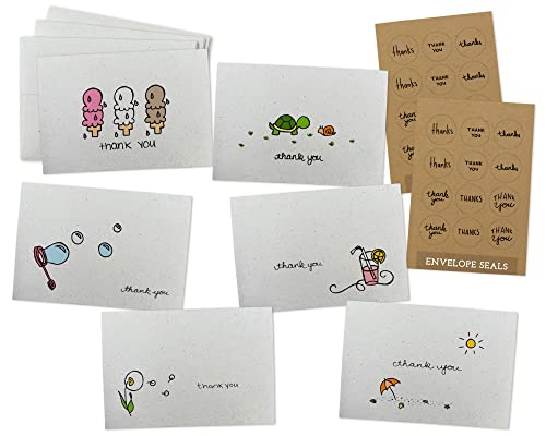 Summer Collection Thank You Cards - 24 Cards & Envelopes