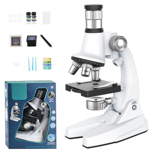 Microscope pour enfants 1200X avec lampe LED et kit de lames préparées pour la maison