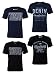 Produktbild MUSTANG Herren T-Shirt 4er Pack Frontprint O-Neck Rundhalsausschnitt Kurzarm Regular Tee Shirt 100% Baumwolle Schwarz Weiß Grau Blau, Größe:L, Farbe:Farbmix (P6)
