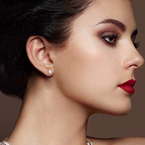 Rofusn Men's Women 6Pcs Cz Inlay Round Non-Pierced Magnetic Clip On Earrings 6-8Mm Fake Gauges Ear Studs Earrings Jewelry #TOP1