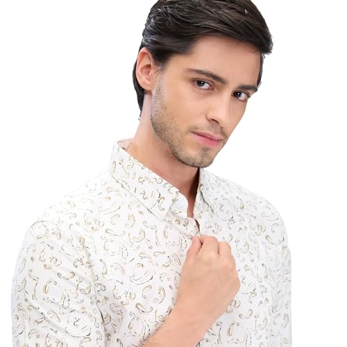 Image of Spykar Men's Slim Fit N /A Full Sleeve Printed Casual Shirts