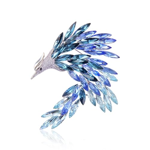 YeapYeap Crystal Phoenix Brooches for Women -Pearl Rhinestone Scarf Pin