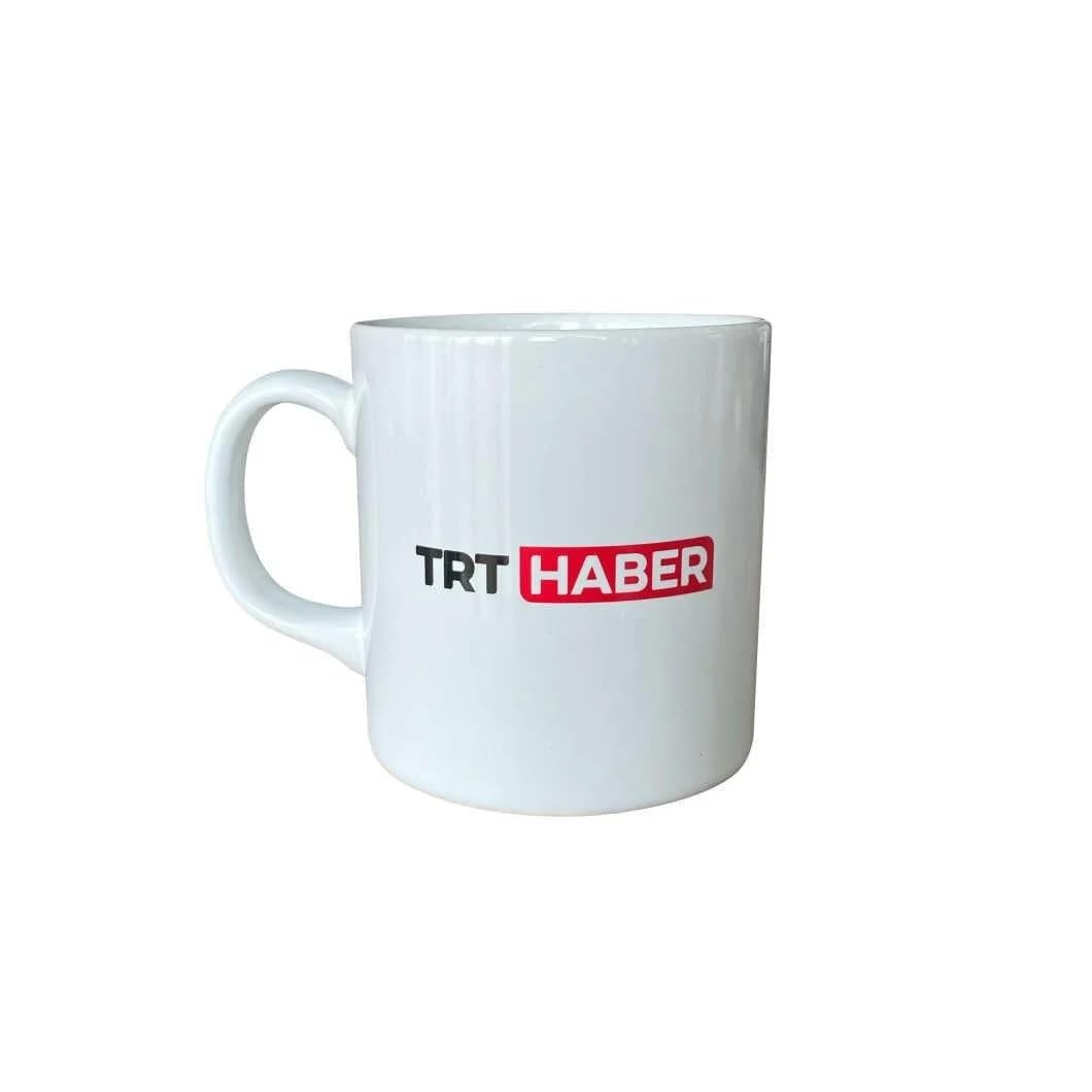 TRT Haber Logolu Beyaz Kupa