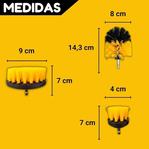 Kit 5 Escovas Limpeza Rotativa Box Sofas Tapetes Estofados Banheiro Para Parafusadeira