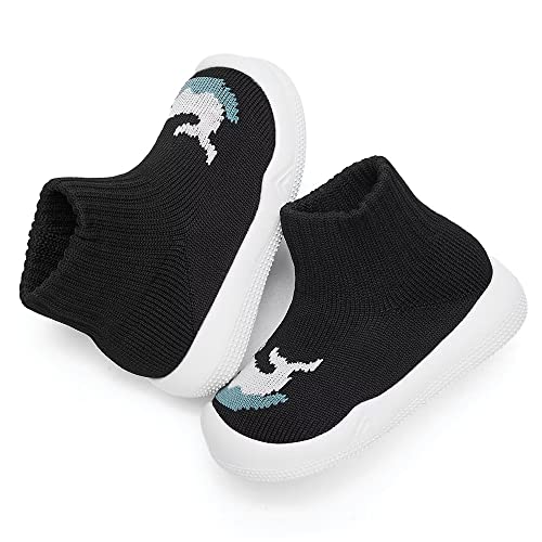 Image of Eashi Baby Boy Girl Non-Skid Indoor Infant Walking Shoes Breathable Warm Elastic Sock Shoes with Memory Sole Protect Toes Outdoor Sneakers