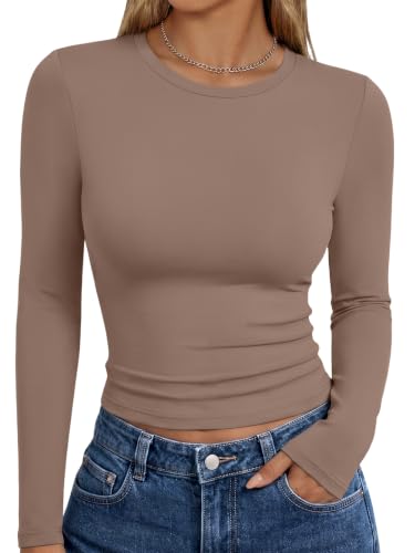 Image of Trendy Queen Womens Long Sleeve T Shirts Fall Fashion Basic Y2K Tops 2026
