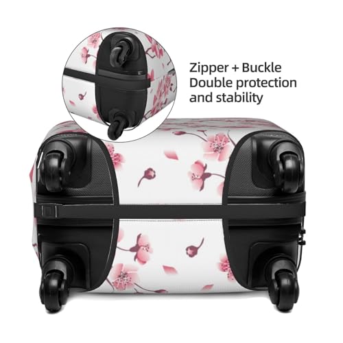 Pink berry blossom Floral elegance Travel Luggage Covers - Elasticity Suitcase Covers Protector for Luggage 18-32 Inch3