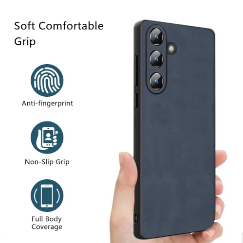 Duxsmei for Samsung Galaxy S25 Plus Case, TPU and Suede PU Leather Cover, Anti-Vibration Anti-Slip Ultralight Luxury Case for Samsung Galaxy S25 Plus 5G, for Men Women (Blue) by Duxsmei - Used condition - Image 4