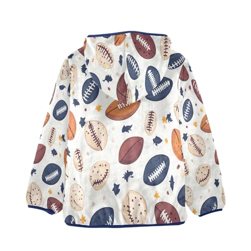 American Football Basketball Toddler Fleece Jacket Girl Boys Hooded Fleece Jacket Coat Warm Outwear Zip-up 3-10T2