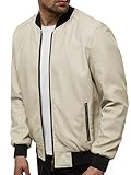 OZONEE Herren Lederjacke Kunstlederjacke Kunstleder Farbvarianten Jacke Bikerjacke Übergangsjacke Herrenjacke Leder Echtlederjacke Echtleder Wildleder Biker OZONEE JB/JP1147Z BEIGE 2XL