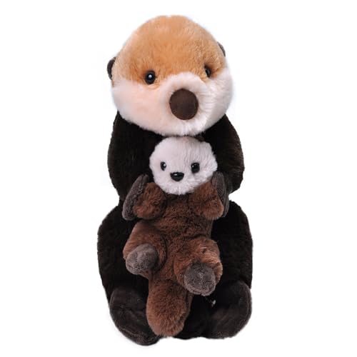 Wild Republic Mom and Baby Nutria de mar, Peluche Mamá y Cría de Peluche, 38 cm, Regalos para Niños, Osos de Peluche, Juguetes para Niños Pequeños, Relleno Elaborado con Botellas de Agua Recicladas