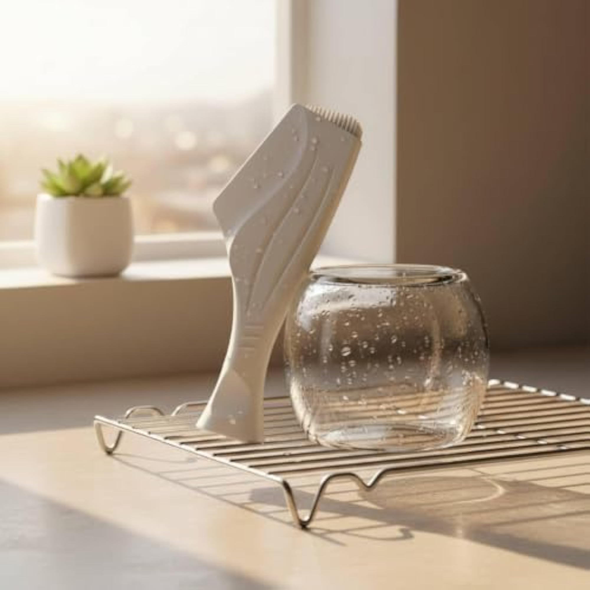 Multifunctional Ice Dessert Dish Cleaner Brush, White