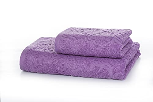 SISA Jogo de Toalhas Aide 100% algodão 2 Peças (1 toalha de banho + 1 toalha de rosto) Uva Montreal