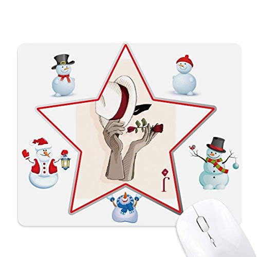 Tapis de souris motif J et bonhomme de neige pour une ambiance de Noël